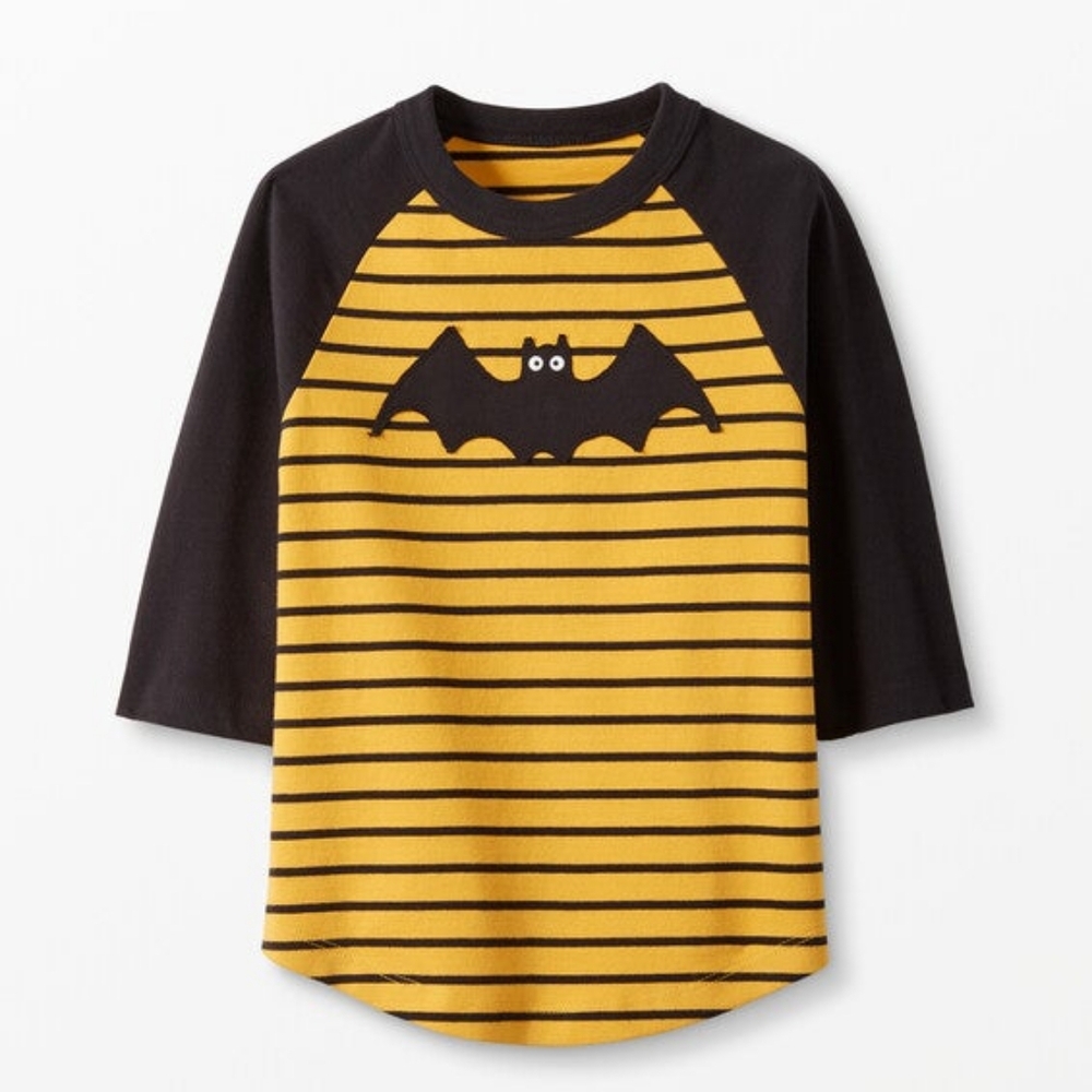 Hanna Andersson 100cm Size 4 Bat Top Halloween Shirt EUC Sueded Jersey Art Tee